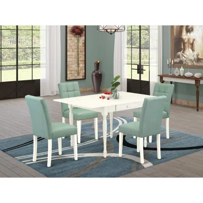 East West Furniture 5 Piece Modern Dining Table Set Contain A Dining Table