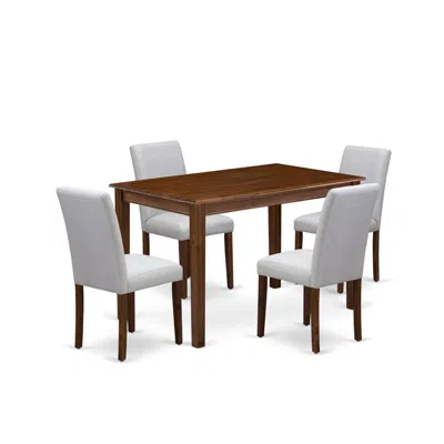 East West Furniture 5 Piece Modern Dining Table Set Includes A Rectangle Dining Room Table In Black
