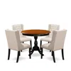 East West Furniture 5-piece Modern Dining Table Set In Multi