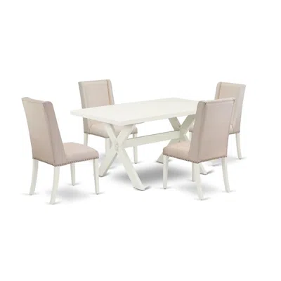 EAST WEST FURNITURE 5-PIECE MODERN DINING TABLE SET