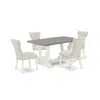 East West Furniture 5-piece Modern Dining Table Set In Neutral