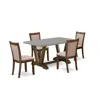 East West Furniture 5 Piece Modern Rustic Dining Table Set In Pink