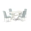 East West Furniture 5-piece Rectangular Dining Table Set - 4 Parson Dining Room Chairs And Dinette Table Solid Wood Stru In Multi