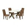 East West Furniture 5-piece Rectangular Dining Table Set In Multi