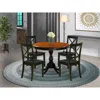 East West Furniture 5-piece Round Table Set Contains A Dinner Table And 4 Dining Room Chairs With X-back - Black Finish