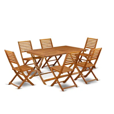 East West Furniture 5 Piece Stylish Bistro Patio Set- Perfect For The Shore, Camping, Picnics - Attractive Outdoor Table In Black