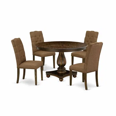 East West Furniture 5 Piece Table Set In Multi