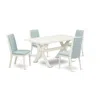 East West Furniture 5pc Dining Table Set Contains A Wood Dining Table And 4 Parsons Dining Chairs With Baby Blue Color L In Multi
