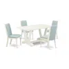 East West Furniture 5pc Kitchen Table Set Includes A Wood Table And 4 Parson Dining Chairs With Baby Blue Color Linen Fa In Blue