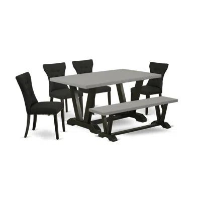 East West Furniture 6 Pc Dining Room Set In Multi