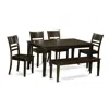East West Furniture 6-pc Dining Room Set With Bench - Dining Table And 4 Ding Room Chairs And Bench