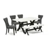 East West Furniture 6-pc Dining Room Table Set In Black