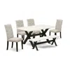 East West Furniture 6-pc Dining Room Table Set In Neutral