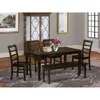 East West Furniture 6 Pc Dining Set With Bench Set-dining Table And 4 Dining Chairs And Bench