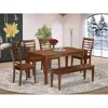 East West Furniture 6 Pc Dining Table With Bench-kitchen Table And 4 Chairs For Dining Room And The Bench