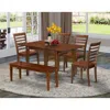 East West Furniture 6 Pc Kitchen Dinette Set - Table And 4 Kitchen Dining Chairs Plus Bench