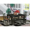 East West Furniture 6 Pc Kitchen Nook Dining Set - Kitchen Table And 4 Dining Chairs And Bench In Black
