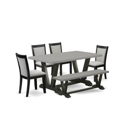 East West Furniture 6 Pc Kitchen Table Set In Multi