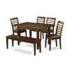East West Furniture 6 Pc Kitchen Table With Bench -kitchen Tables With 4 Kitchen Chairs And Bench