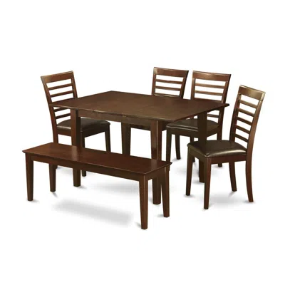 East West Furniture 6 Pc Kitchen Table With Bench -kitchen Tables With 4 Kitchen Chairs And Bench