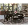 East West Furniture 6 Pc Kitchen Table With Bench Set-kitchen Table And 4 Chairs For Kitchen And 1 Bench In Brown