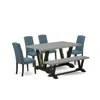 East West Furniture 6 Pc Table Set In Blue