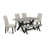 East West Furniture 6-pc Wood Dining Table Set In Neutral
