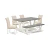 East West Furniture 6-piece Awesome Kitchen Table Set An Outstanding Cement Color Modern Dining Table Top In Multi