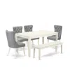 East West Furniture 6 Piece Dining Room Table Set In Multi