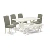 East West Furniture 6-piece Dining Room Table Set In Multi