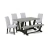 East West Furniture 6 Piece Dining Room Table Set In Multi