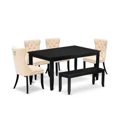 East West Furniture 6 Piece Dining Set In Multi