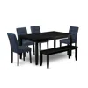 East West Furniture 6 Piece Dining Table Set Consists A Kitchen Table In Blue