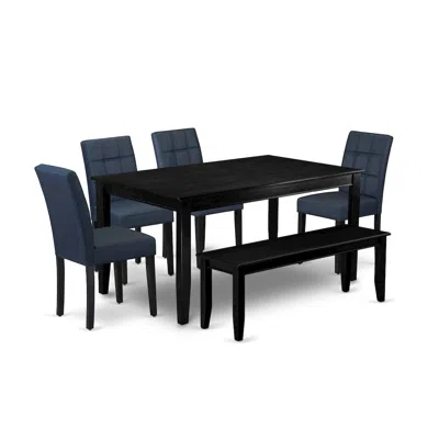 East West Furniture 6 Piece Dining Table Set Consists A Kitchen Table
