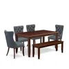 East West Furniture 6 Piece Dining Table Set Consists Of A Rectangle Kitchen Table In Gray