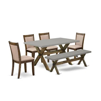 East West Furniture 6 Piece Dinning Room Set In Multi