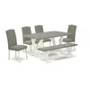 East West Furniture 6-piece Gorgeous Dining Room Set In Brown