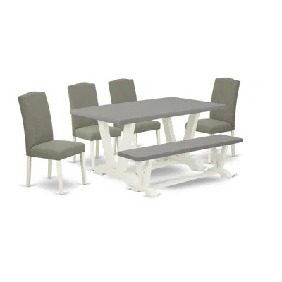 East West Furniture 6-piece Gorgeous Dining Room Set In Brown