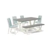 East West Furniture 6-piece Gorgeous Rectangular Table Set An Excellent Cement Color Dining Room Table Top And Cement Co In Multi
