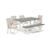 East West Furniture 6-piece Modern Dining Room Table Set An Excellent Cement Color Dining Table Top And Cement Color Sma In Neutral