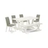 East West Furniture 6-piece Stylish Modern Dining Table Set An Outstanding Linen White Dining Room Table Top In Green