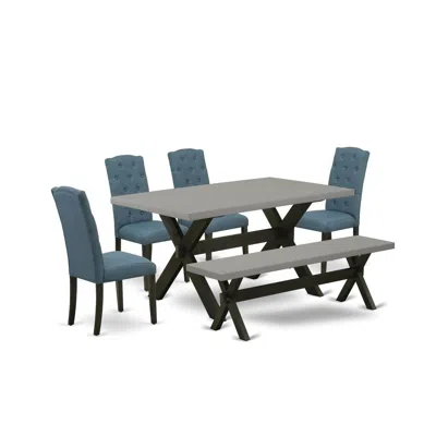 East West Furniture 6 Piece Table Set Includes In Multi