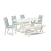 East West Furniture 6pc Dinette Sets For Small Spaces Includes A Dining Table, 4 Parsons Dining Chairs With Baby Blue Co In White