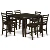 East West Furniture 7 Pc Counter Height Set- Square Table Plus 6 Kitchen Counter Chairs
