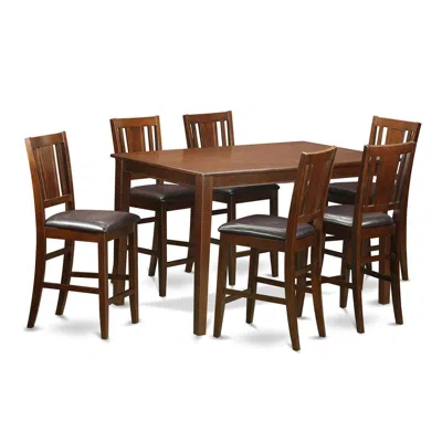 East West Furniture 7 Pc Counter Height Table Set- Counter Height Table And 6 Counter Height Chairs.