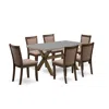 East West Furniture 7-pc Dinette Room Set - 6 Padded Parson Chairs And 1 Modern Kitchen Table In Pink