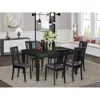 East West Furniture 7 Pc Dinette Set -kitchen Table And 6 Dining Chairs In Black