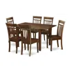 East West Furniture 7 Pc Dinette Set For Small Spaces - Dinette Table With 6 Dining Chairs In Brown