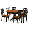 East West Furniture 7 Pc Dinette Set With A Kenley Table And 6 Dining Chairs In Black And Cherry In Brown
