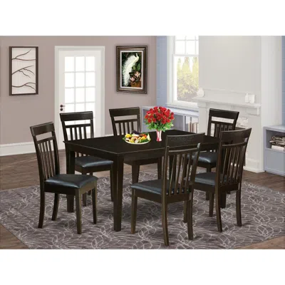 East West Furniture 7 Pc Dining Room Dining Table And 6 Dining Chairs